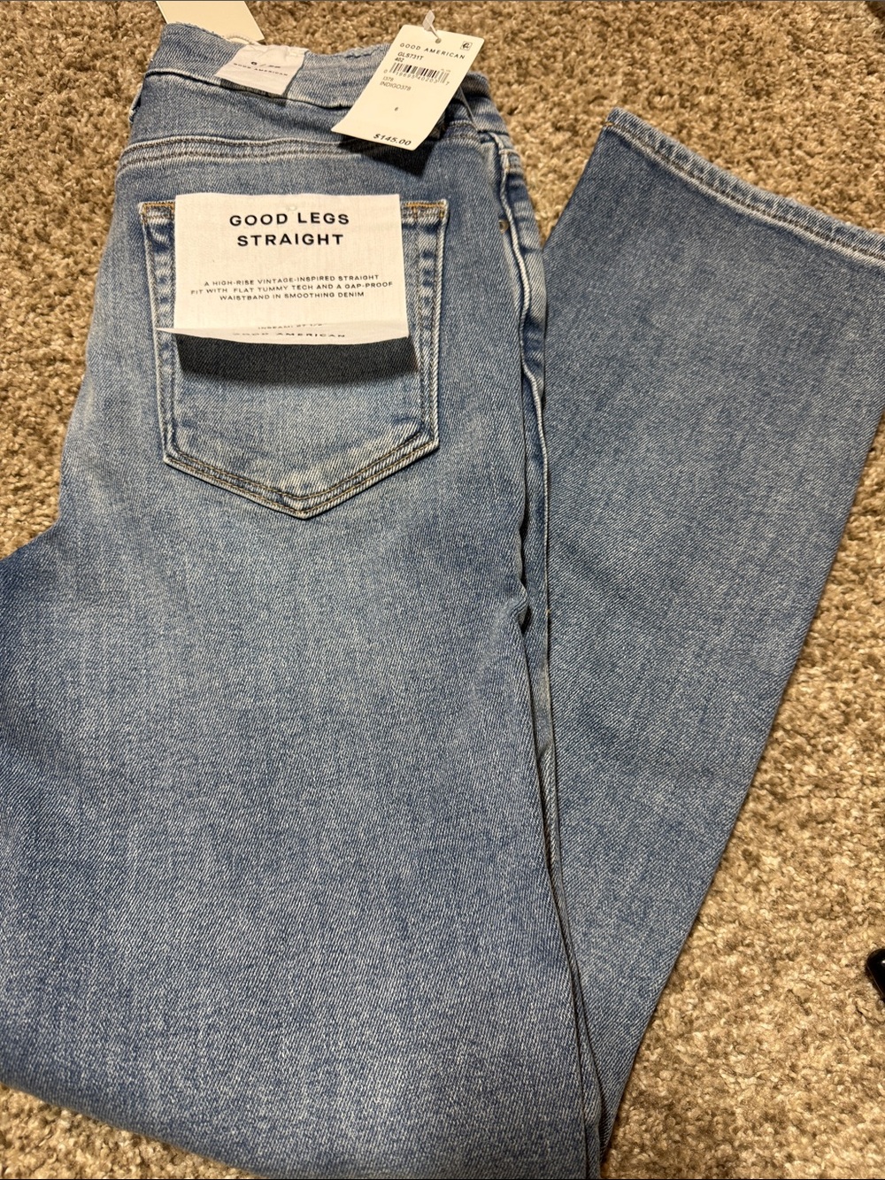 Good American Light Blue Good Legs Straight Jeans 6/28